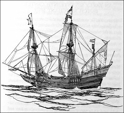 A 17th century Dutch merchant vessel.