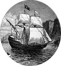 Henry Hudson's ship the "Half Moon".